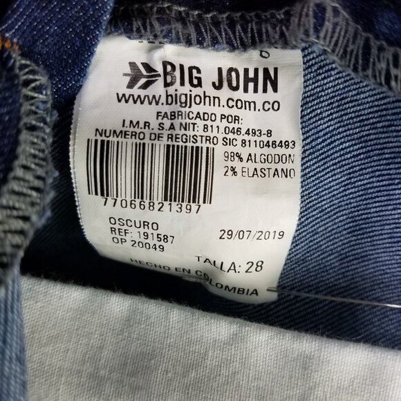 Big John Co Jeans Men Sz 28 Retro Denim Straight Leg Obscuro Medium Wash 31"x27" - Picture 15 of 16